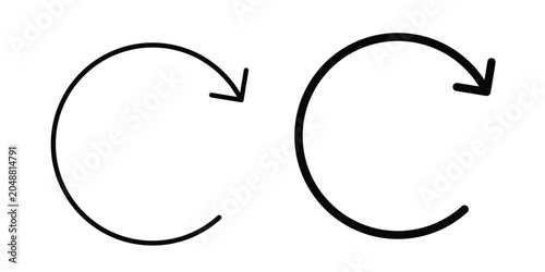 Rotate right icon. Editable line vector element set