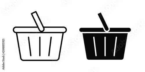 Bild auf Leinwand Shopping basket icon. Editable line vector element set