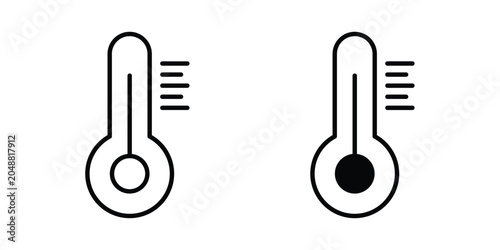 Cuadro en lienzo Temperature icon. Editable line vector element set