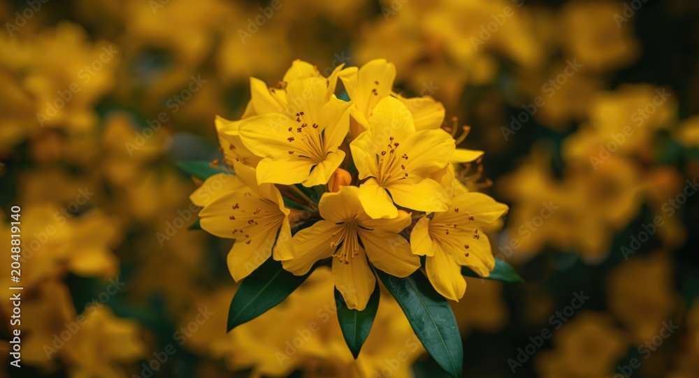 Obraz premium Vibrant yellow blossoms of Nerium oleander in full bloom