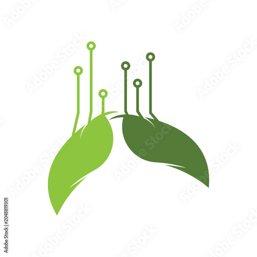 Green leaf integrated into a circuit board design template