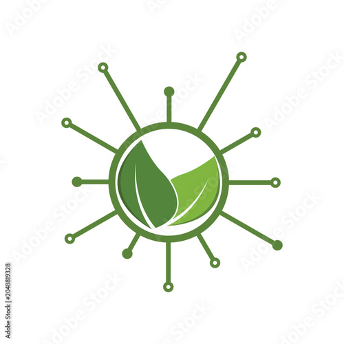 Green leaf integrated into a circuit board design template