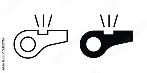 Obraz na płótnie Whistle icon. Editable line vector element set