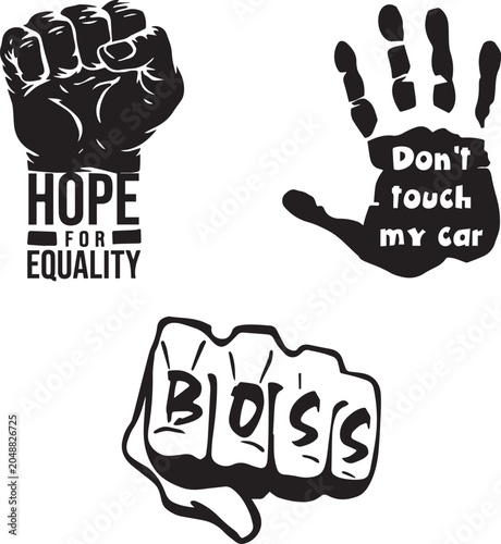 Hope for Equality and Hand Sign Vector Graphic Pack