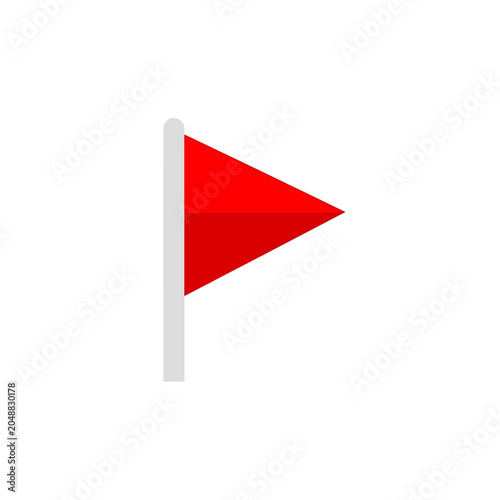 Red corner flag icon flat vector illustration isolated on white background