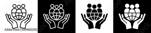 Fotografie Public Service Icon Black And White Vector Illustration.