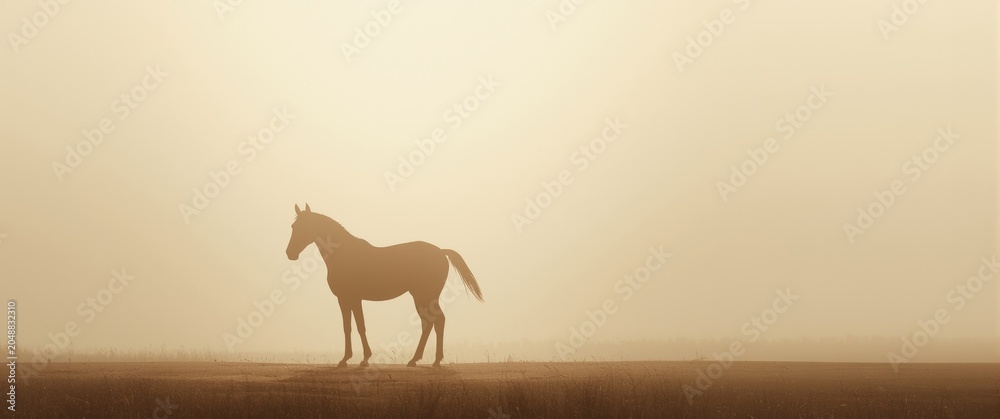 Fototapeta premium Minimalist horse artworks highlighting delicate details and quiet beauty