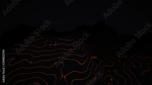 Cyber Dynamic Topography Animation Data Visualization