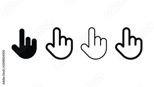 Bild auf Leinwand Set of four cursor hand icons in various styles including solid black and outlin