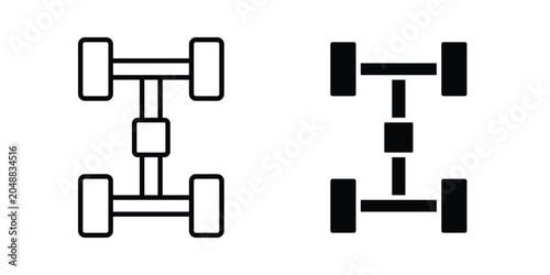 Fotografie Car chassis icon. line and filled black pictograms.