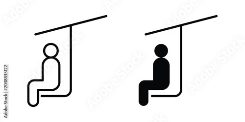 Obraz na płótnie Chairlift icon. line and filled black pictograms.