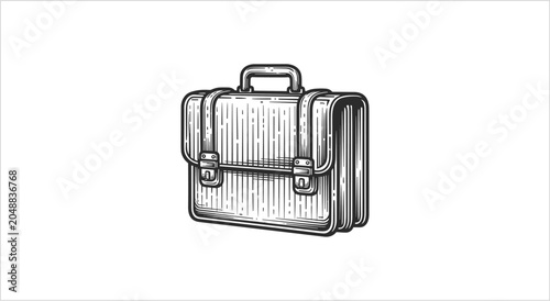 Bild auf Leinwand Vintage Leather Briefcase Illustration Business Professional Accessory