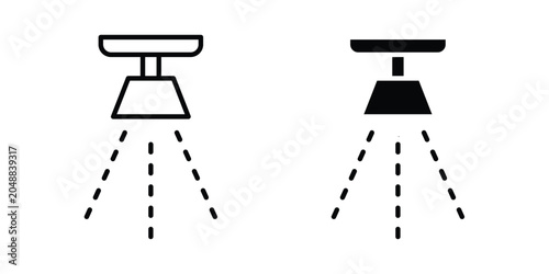 Foto Fire sprinkler system icon. line and filled black pictograms.