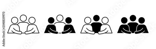 Photos Four groups of people sitting together at tables