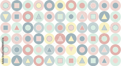 Geometric shapes icons colorful symbols.