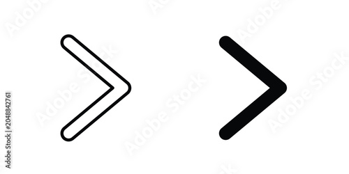 Fotografía Is greater than icon. line and filled black pictograms.