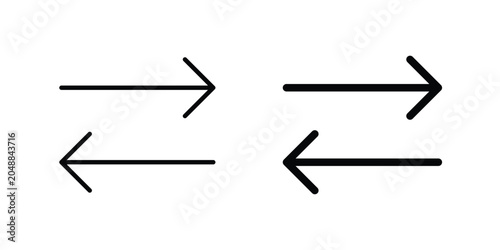 Foto Left right direction icon. line and filled black pictograms.