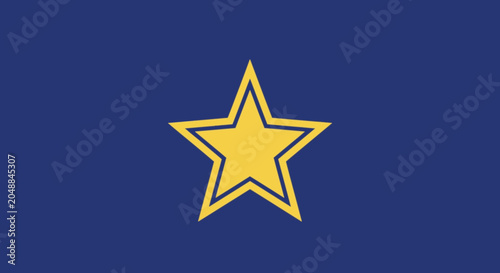 Golden Star Symbol Icon Shape.