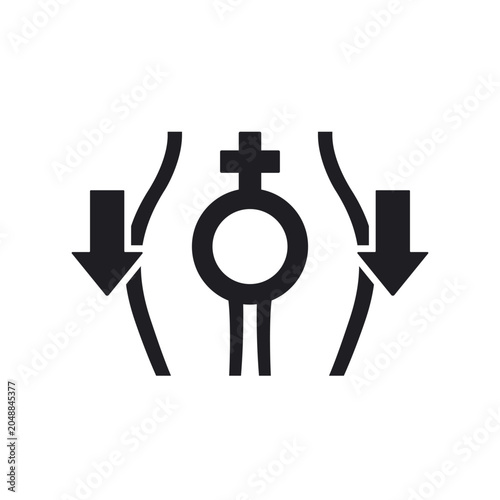 Tableau sur toile decreased libido icon with woman body, low sex drive vector