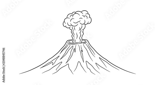 Tableau sur toile Erupting Volcano Mountain Geology Formation.