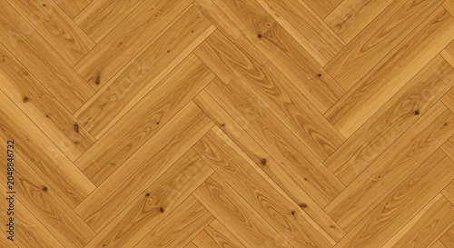 Warm Wooden Herringbone Parquet Pattern with Natural Grain and Knots
