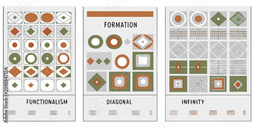 Photos Geometric pattern with squares circles and diamonds vector illustration