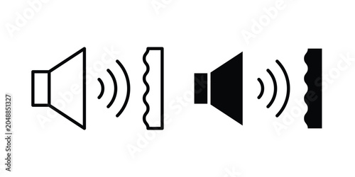 Foto Soundproof icon. line and filled black pictograms.