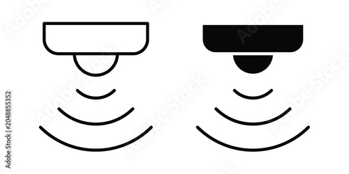 Photos Water sensor icon. line and filled black pictograms.
