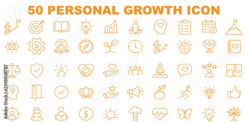Obraz na płótnie Personal Growth icon set