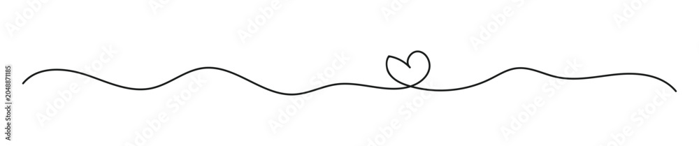 Obraz premium Squiggle line design element. Wavy wiggle stripe pattern collection. Curved single line. Hand drawn linear heart design. Abstract swirl and curve line. 