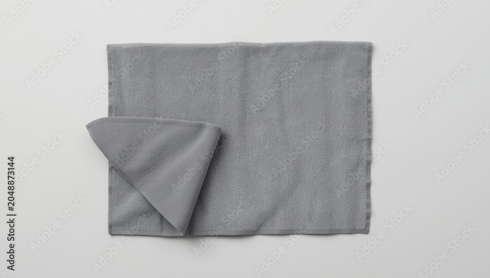 Naklejka premium Silver microfiber towel with reinforced edges for extra durability