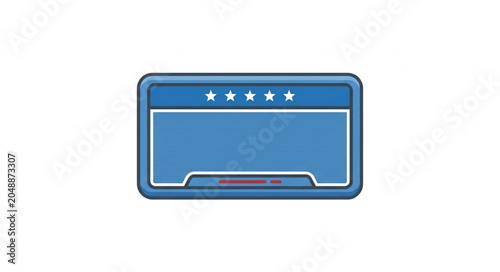 Vintage blue guitar amplifier with four stars on top.