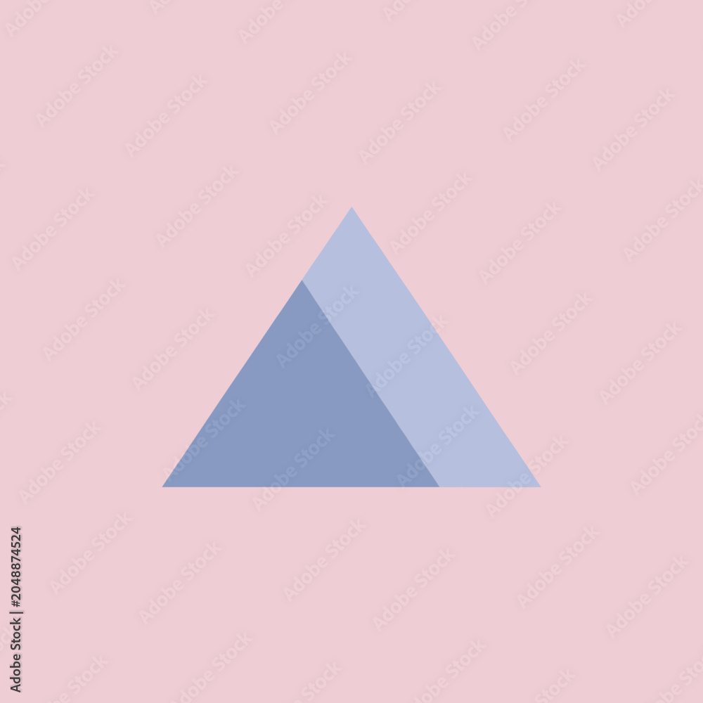 Fototapeta premium A simple geometric triangle shape with a soft color palette background