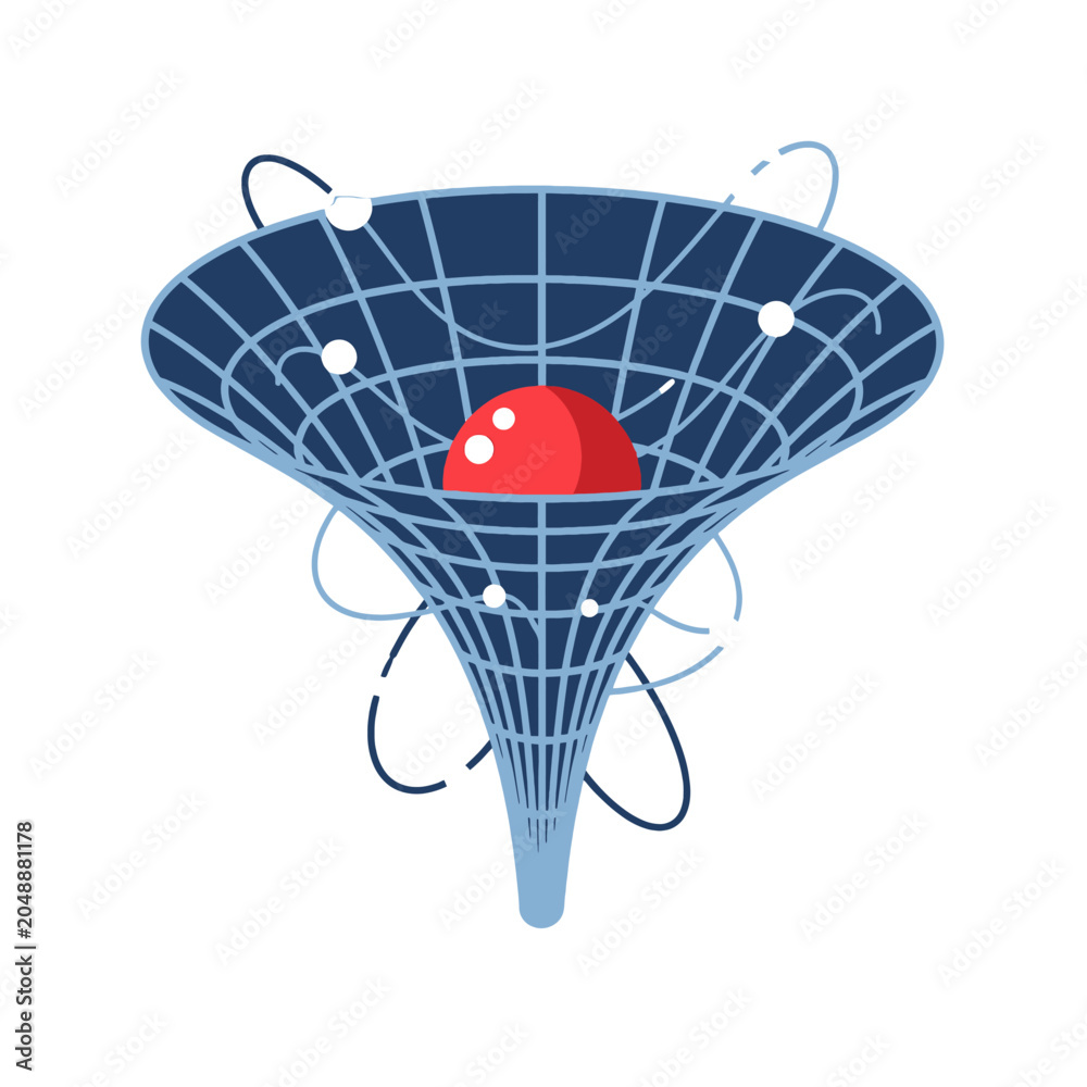 Obraz premium A stylized graphic illustration of a gravitational singularity in deep space