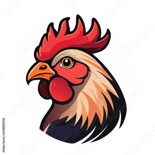 Rooster head illustration