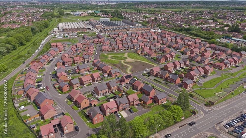New build housing estate due to housing shortage in Britain, residential development, England