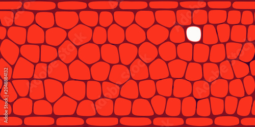Foto Red cellular pattern with one white cell vector illustration