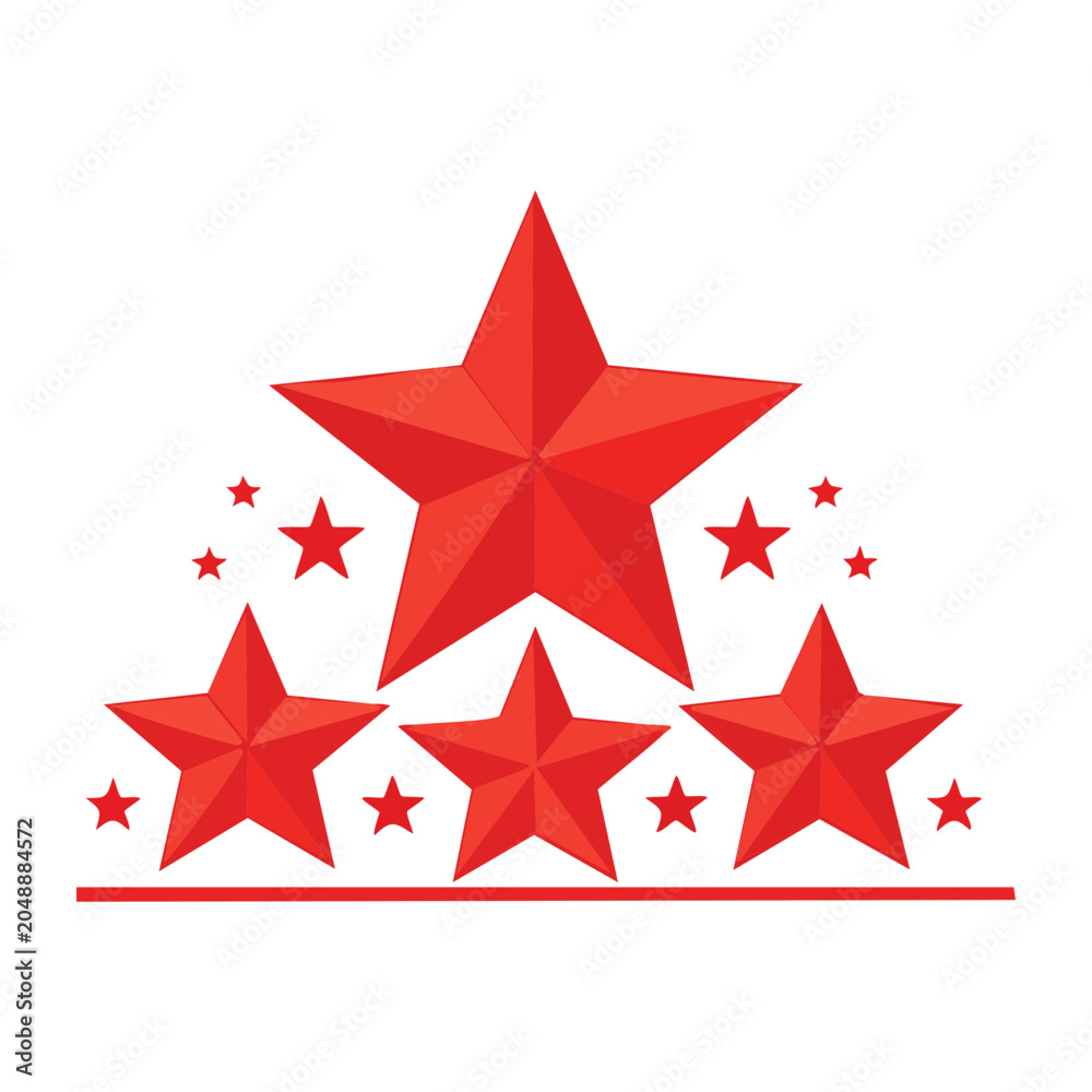 Fototapeta premium Red stars graphic illustration