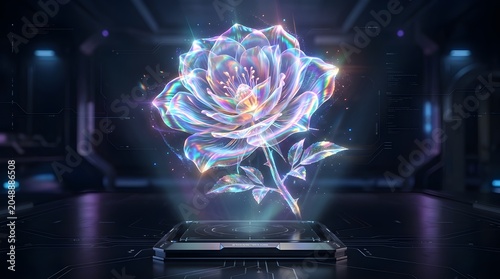 Abstract technology background with glowing digital globe and network connections in space
