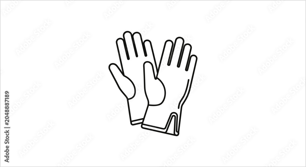 Fototapeta premium Pair of Protective Gloves Icon Illustration.
