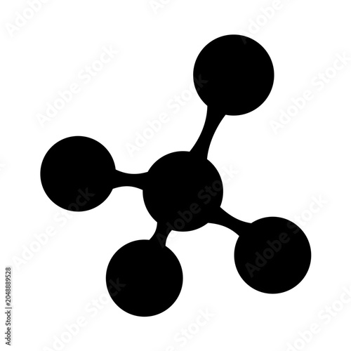 Molecule Icon Silhouette Vector Image