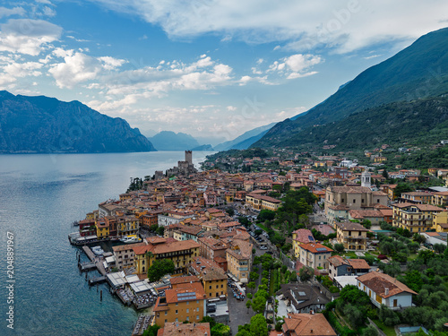 Photos Aerial view of the town of Malcesine on Lake Garda