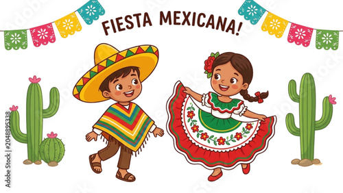 Traditional Mexican Fiesta Character Collection  Folklore Dance and Cultural Elements