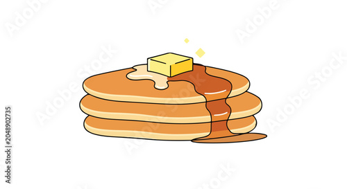Photos A stack of pancakes with syrup and butter on top (6)