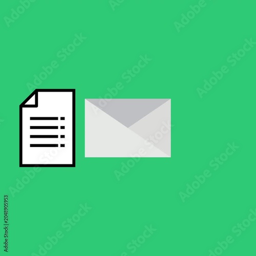 Letter envelope icon animation video on green screen background