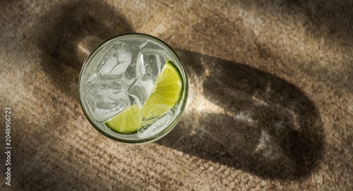 Top view of a gin and tonic...
