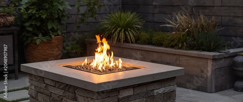 Warm glow from a gas fire p...
