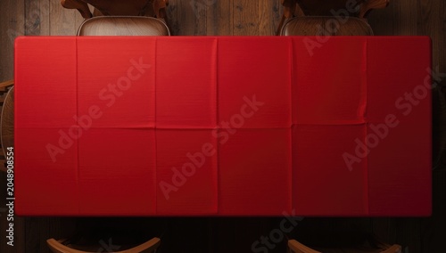 Top view of dining table wi...