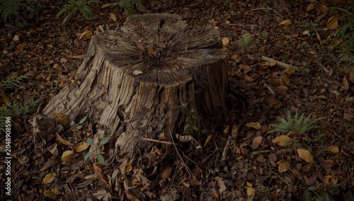 Historic tree stump with ro...