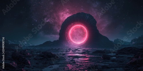 Dark fantasy scene of an un...